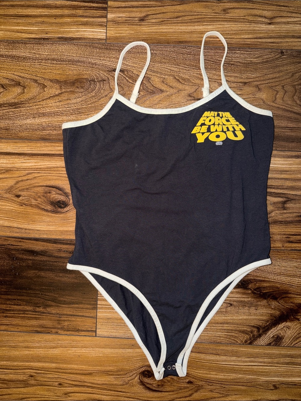 Star Wars Black Tee with Pale Blue Logo and Care Print